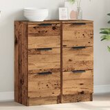 vidaXL Komoda 2 kom staro drvo 30x30x70 cm konstruirano drvo Cijene