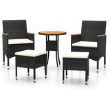 Maison Chic Seti vrtnega pohištva - Vrtna garnitura - Vrtni pohištvo set 5-delna poli ratan črna, (21815086) Cene