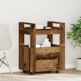 vidaXL Kuhinjski voziček Stari les 60x45x80 cm Inženirski les | Shoptok.si
