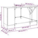 vidaXL Radni stol smeđa boja hrasta 141x141x75 cm konstruirano drvo | shoptok.hr
