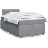 vidaXL Boxspring postelja z vzmetnico svetlo siva 120x190 cm blago | Shoptok.si