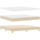  Krevet s opruga kutije s uzglavljem Krema 200 x 200 cm tkanina | shoptok.hr
