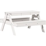  The Living Store Piknik miza za otroke bela 88x97x52 cm trdna borovina - Piknik Miza, (21494095) | Shoptok.si