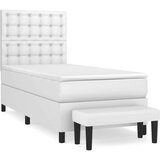  Box spring postelja z vzmetnico bela 90x200 cm umetno usnje, (20790368) | Shoptok.si