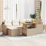 vidaXL 7-dijelni set vrtnih sofa od poliratana s jastucima bež | shoptok.hr