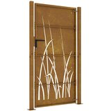  Vrtna vrata 100x175 cm od čelika COR-TEN s uzorkom trave | shoptok.hr