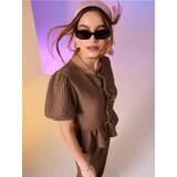 Sinsay Bluza od strukturirane tkanine s dekorativnim vezanjem | shoptok.hr