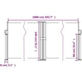  Zložljiva stranska tenda bela 140x1000 cm | Shoptok.si