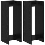  Stalak za biljke s policom 2 pcs Crni Hrast 30 x 30 x 80 cm | shoptok.hr