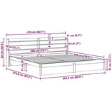  Okvir za krevet s uzglavljem Vosak smeđa 200 x 200 cm | shoptok.hr