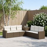  Set sofe 7 kom. Smeđa i krem bijela 55 x 55 x 69 cm 237,5 x 237,5 x 85 cm | shoptok.hr