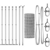 vidaXL Euro Ograda s 7 Flanged Postova 0.4x10 m Cinkovani Čelik | shoptok.hr