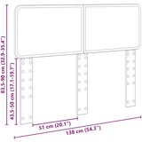  Uzglavlje s uzglavljem Crni hrast 135 cm Konstruirano drvo | shoptok.hr