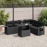 vidaXL 7-dijelni set vrtnih sofa od poliratana s jastucima crni | shoptok.hr