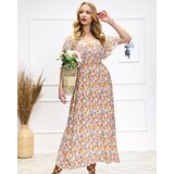 Resti Orange and blue women's floral midi dress - Shoes | Shoptok.si