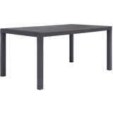 vidaXL Vrtna miza iz plastike 150x90x72 cm izgled ratana rjava, (20665924) Cene