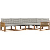  Set vanjskih sofa 5 kom. Prirodna i svjetlosiva | shoptok.hr