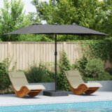 vidaXL Vrtni dežnik Antracit 385 x 209 x 244 cm blago | Shoptok.si