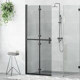 vidaXL Zid za walk-in tuš Ostalo Crna i tamnoprozirna 80 x 190 cm | shoptok.hr