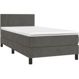 Box spring krevet s madracem tamnosivi 80 x 200 cm baršunasti | shoptok.hr