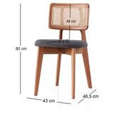 Hanah home Trpezarijska stolica Punto 4452, 43x80x46,5 cm, Tamnosiva | Eponuda.ba