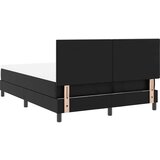 vidaXL Postelja s pomičnim podjemom in črno vzmetnico 140x190 cm iz umetnega usnja | Shoptok.si