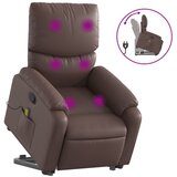  The Living Store Masažni naslanjač s funkcijo vstajanja rjavo umetno usnje - Masažni Naslanjač S Funkcijo Vstajanja, (21443001) | Shoptok.si