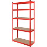 Rebel Metalna montazna polica 180x90x40 cm 5x150kg crvena boja RB-1251R Slike