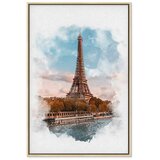  Slika - Paris View (1 Part) Vertical 60x90 U prirodnom drvenom okviru | shoptok.hr