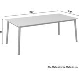 Mömax Vrtna Miza Jannis, Aluminij, 200x100 | Shoptok.si