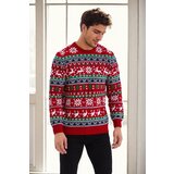 Dewberry 82363 Christmas Mens Sweater-RED-1 | Shoptok.si