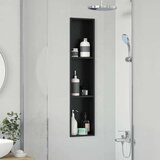 vidaXL ničica za tuš crna 90 x 20 x 9.5 cm nehrđajući čelik | shoptok.hr