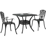  Set vrtnih stolova 3 pcs Crna Liveni aluminij | shoptok.hr