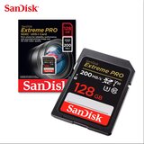 San Disk Extreme PRO 128GB SDXC spominska kartica 200MB/s & 90MB/s Branje/Pisanje UHS-I, Class 10, U3, V30 | Shoptok.si