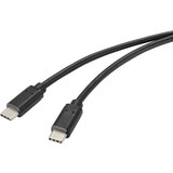 Renkforce USB kabel USB 2.0 USB-C® vtič 1.00 m črna s protimikrobno površino RF-4716840, (20417072) | Shoptok.si