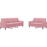 vidaXL 2-dijelni set sofa s jastucima ružičasti baršunasti Cijene