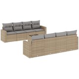 vidaXL 9-dijelni set vrtnih sofa s jastucima bež od poliratana | shoptok.hr