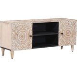 TV ormar s pohranom Bijelo 105 x 33 5 x 46 cm Čvrsto drvo manga - Bijelo | shoptok.hr