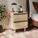  Noćni ormarić s nogama od borovine boja hrasta 40 x 35 x 50 cm | shoptok.hr
