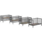 Vipack Antracitno siva otroška posteljica iz masivnega bora 60x120 cm DINO – | Shoptok.si