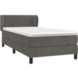 Box spring krevet s madracem tamnosivi 90x190 cm baršunasti | shoptok.hr