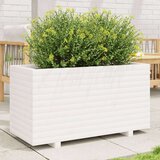  Vrtno cvetlično korito belo 90x40x49,5 cm trdna borovina | Shoptok.si