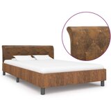  Posteljni okvir rjav iz umetnega semiš usnja 120x200 cm Cene