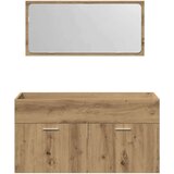vidaXL Kopalniška omarica z ogledalom artisan hrast inženirski les | Shoptok.si