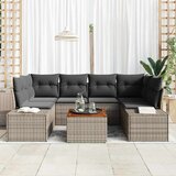 Sjedeća garnitura za vrt 7 kom. Siva poliratan 234 x 154 x 69 cm | shoptok.hr