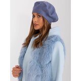 Fashion Hunters Grey-blue women's beret with appliqués Cene