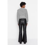 Trendyol Black Flare Flare Woven Faux Leather Cuff Detail Trousers | Eponuda.ba