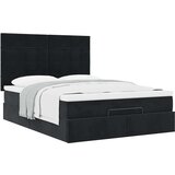  Otomanski krevet s madracima crni 140x190cm baršunasti | shoptok.hr