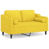  Dvosjed s ukrasnim jastucima svjetložuti 120 cm od tkanine | shoptok.hr