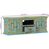 TV ormarić plavi 110 x 30 x 40 cm od masivnog drva manga | shoptok.hr